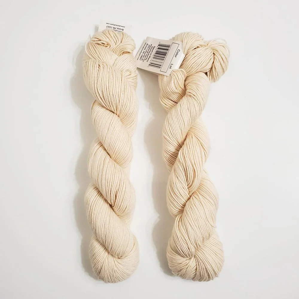 Bristol Yarn Gallery Lyndon Hill Lot of 2 Pima Cotton Silk 100 Cream 50g 218yds